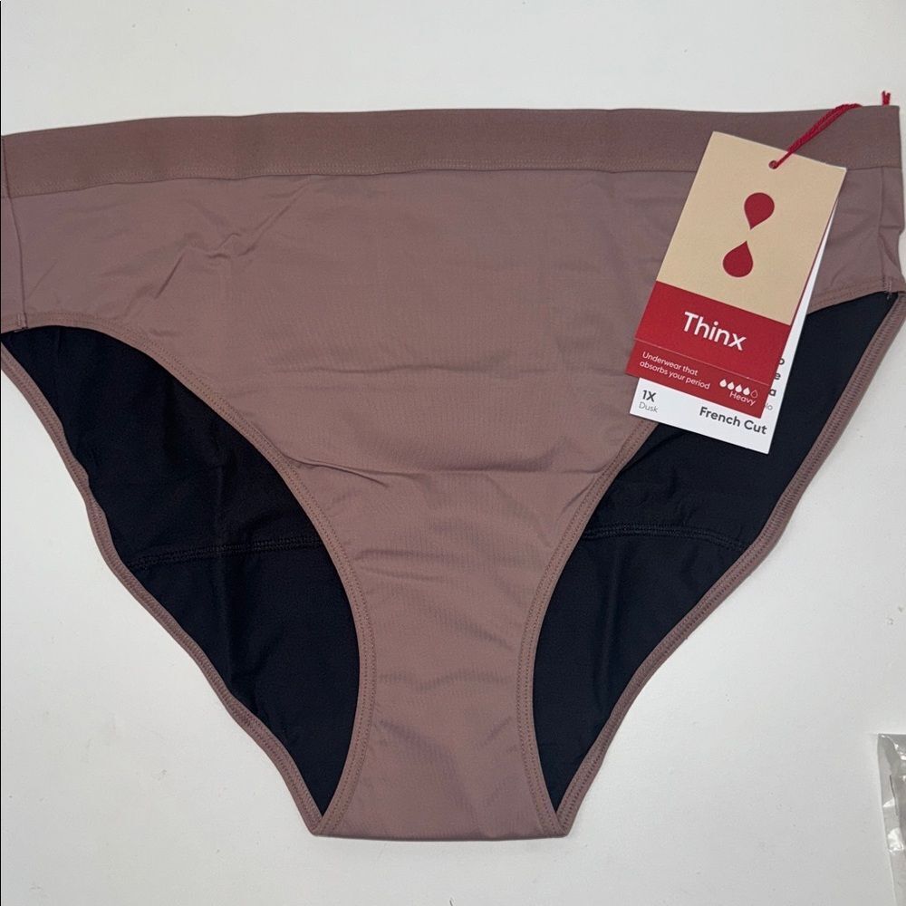 🔥Thinx Maroon Underwear French cut Sz 1X New